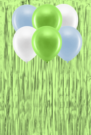 Banner balony white green blue