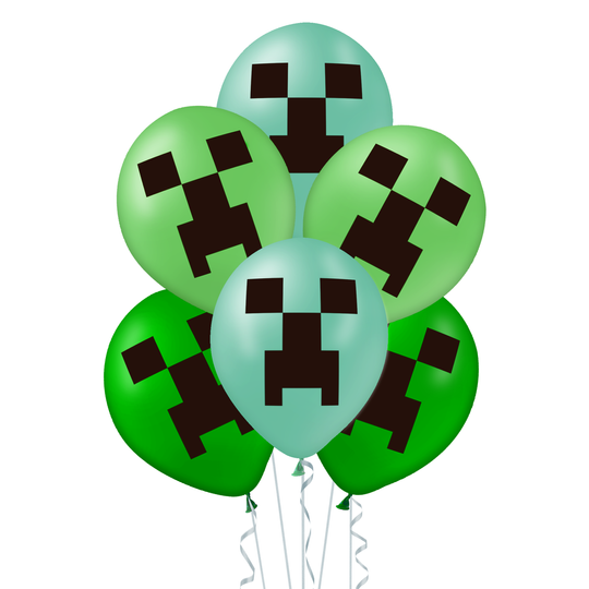 PartyPal Balóny Minecraft Creeper 30cm 12ks