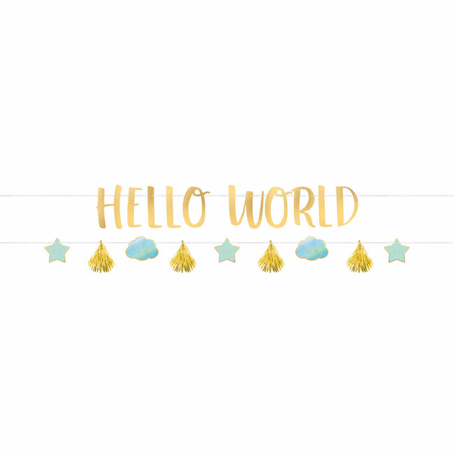 Banner Hello World Baby Boy 176cm