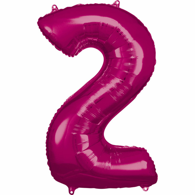 Fóliový balón číslo 2 ružový 83 cm