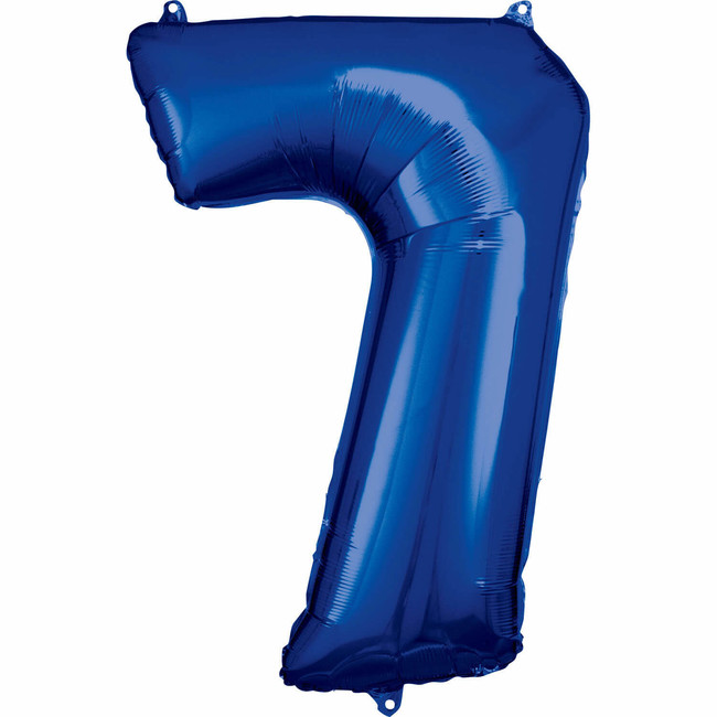 Fóliový balón číslo 7 modrý 83 cm