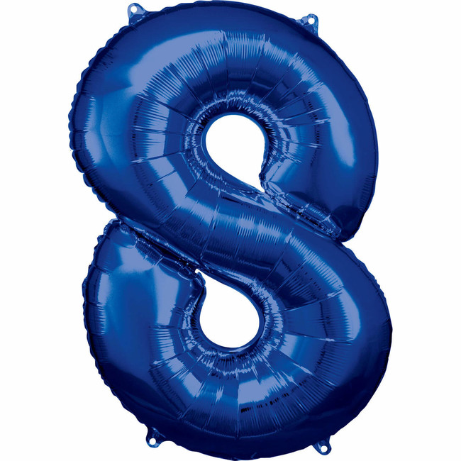 Fóliový balón číslo 8 modrý 83 cm