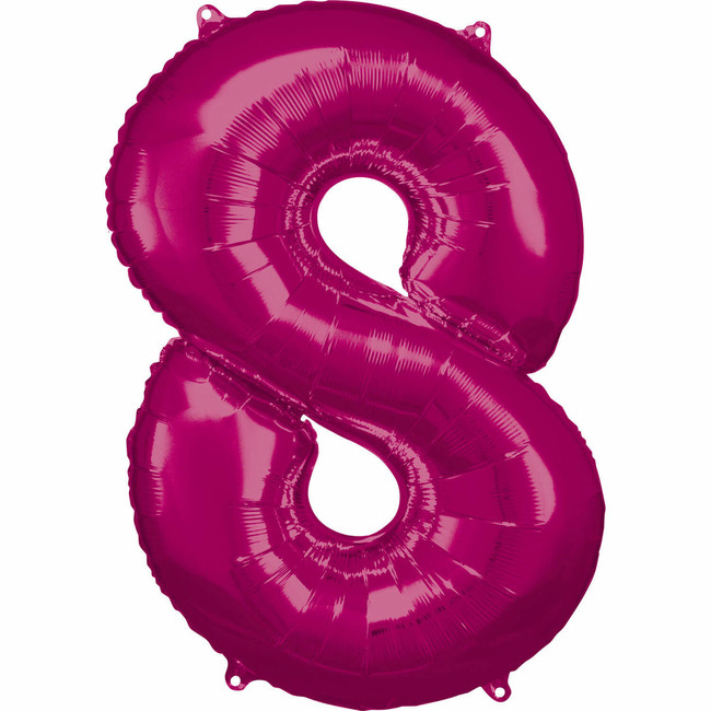 Fóliový balón číslo 8 ružový 83 cm