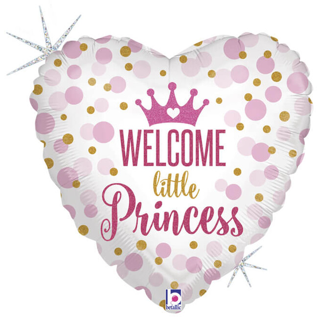 Fóliový balón srdce Welcome Little Princess 46cm