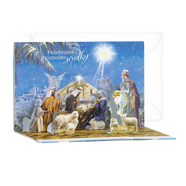 Argus Pohľadnica na Vianoce Betlehem Požehnané sviatky