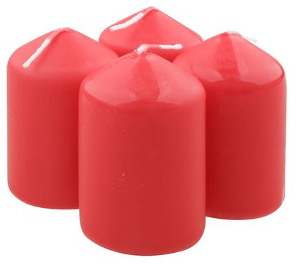 Adventné sviečky červené 40x80mm 4ks