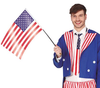 Americká zástava s paličkou 35x45cm