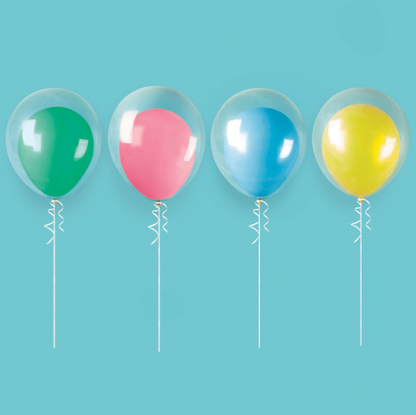 Set balónov neónovo-priesvitné dvojité 24ks