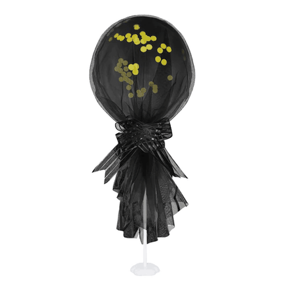 Balón čierny so zlatými konfetami v tyle 30cm