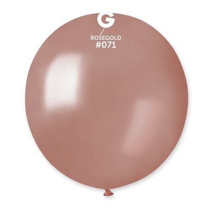 Balóny guľaté metalické ružovo zlaté 48cm 5ks
