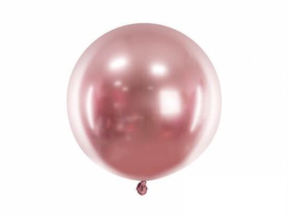 Guľatý balón metalický ružovo-zlatý 60cm