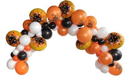 Balónová girlanda Halloween čierno-oranžový mix 50ks