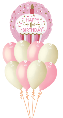 Balónová kytica k 1.narodeninám Dievčatko