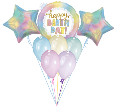 Balónová kytica k narodeninám pastelová 8ks