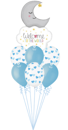 Balónová kytica k narodeniu chlapčeka Vítaj na svete 7ks