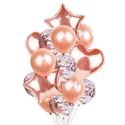 Balónová kytica kombinovaná ružovo-zlatá 12ks