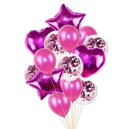 Balónová kytica kombinovaná ružová 12ks