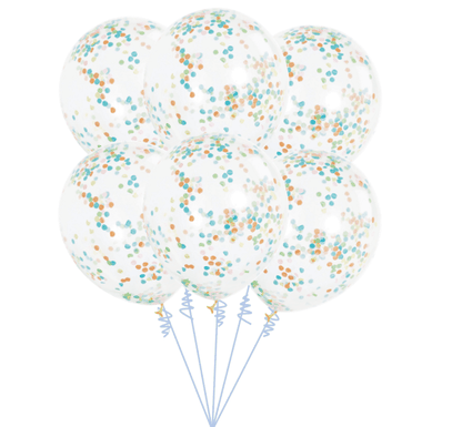 Balónova kytica konfetová farebná 6ks