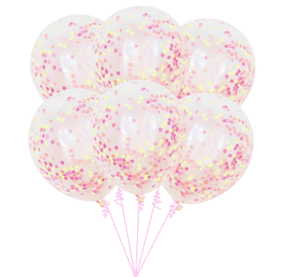 Balónova kytica konfetová pastelovo neónová 6ks