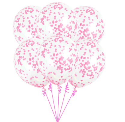 Balónova kytica konfetová ružová 6ks