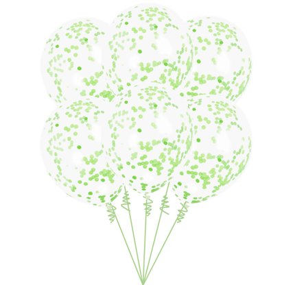 Balónova kytica konfetová zelená 6ks