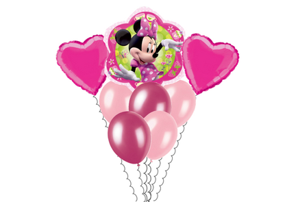 Balónová kytica Minnie Mouse ružova 8ks