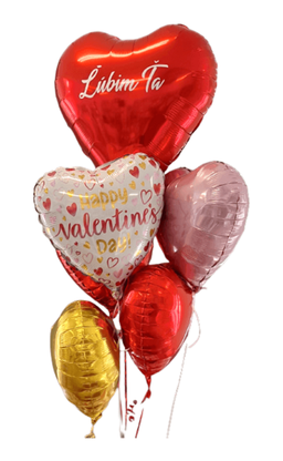 Balónová kytica na Valentína Explózia srdc