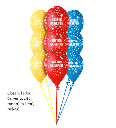 Balónová kytica narodeninová Všetko najlepšie 10ks