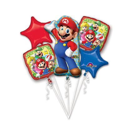 Balónová kytica Super Mario 5ks
