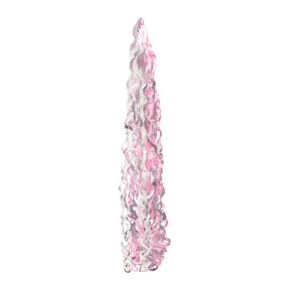 Balónový chvost ružový strapcový 15x86cm