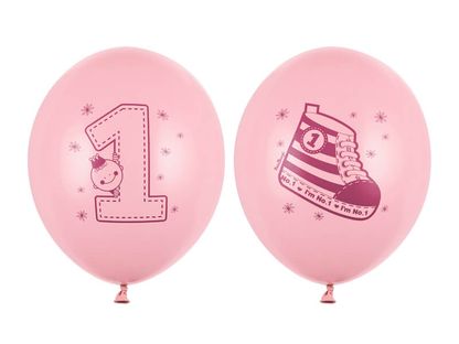 Balóny 1.narodeniny Sneaker ružové 30cm 6ks