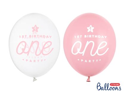 Balóny 1.narodeniny dievčatko hviezda 30cm 6ks