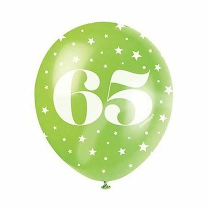 Balóny 65 Birthday Star 30cm 5ks