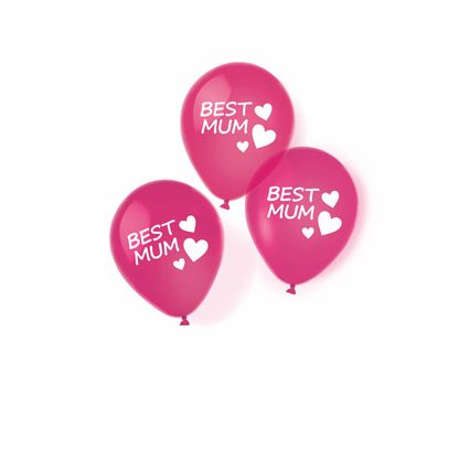 Balóny Deň Matiek Best Mum 27,5cm 6 ks
