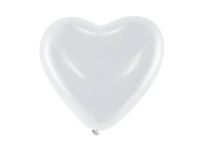 Balóny biele srdce 25cm 6ks