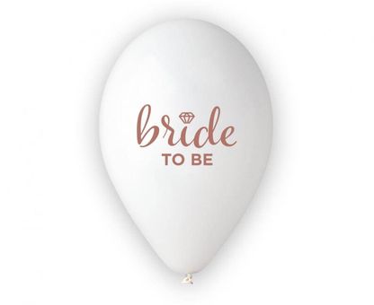 Balóny Bride to be bielo-zlaté 5ks 30cm