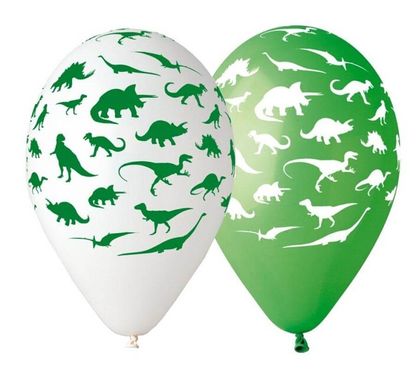 Balóny Dinosauri farebný mix 30cm 5ks