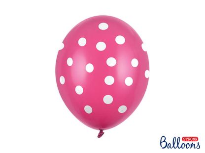 Balóny Dots ružovo biele 30cm 6ks