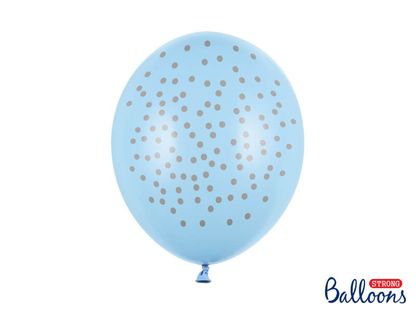 Balóny Dots baby blue 30cm 6ks