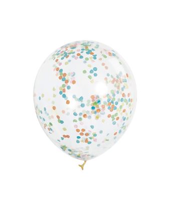 Balóny s konfetami farebné 30cm 6ks