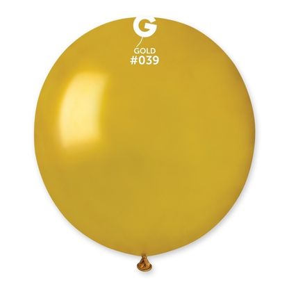 Balóny guľaté metalické zlaté 48cm 10ks