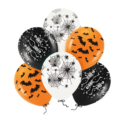 Balóny Halloween oranžovo-čierny mix 30cm 6ks
