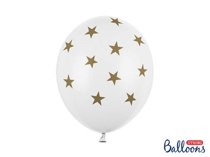 Balóny zlaté hviezdy 30cm 6ks