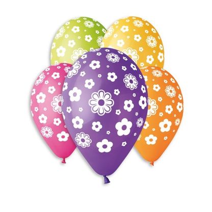 Balóny Kvety farebné 30cm 5ks
