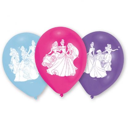 Balóny Disney Princezné 22cm 6ks