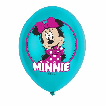 Balóny Minnie tyrkysové 27cm 6ks