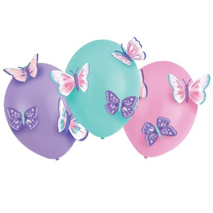 Balóny Motýliky pastelové 35cm 3+18ks