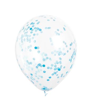 Balóny s konfetami svetlomodré 30cm 6ks