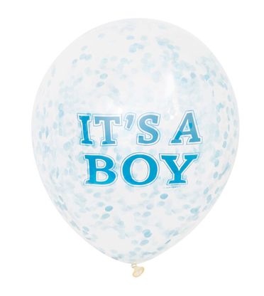 Balóny s konfetami It's a boy 30cm 6ks