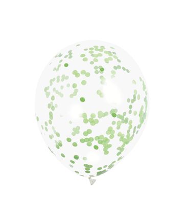 Balóny s konfetami limetkové 30cm 6ks